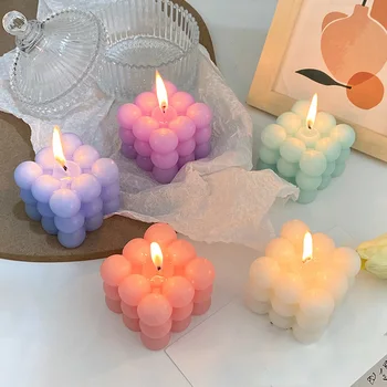 Цветная Ароматерапевтическая Свеча Подарок на День Рождения с Ручным Подарком Креативное Украшение Набор Свечей Magic Cube 