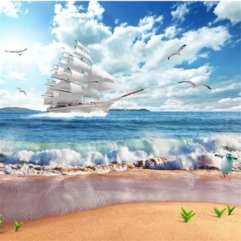 wellyu Ultra HD плавное плавание морской пейзаж пейзаж 3D спрей фон стены пользовательские большие настенные обои papel de parede