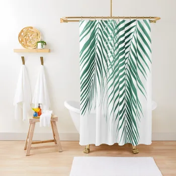 Летние пальмовые листья #2 # тропический # декор # искусство Занавеска для душа Элегантная занавеска для ванной комнаты и занавески для душа
