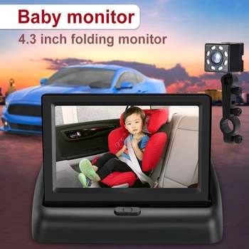4,3-дюймовый складной автомобильный монитор заднего вида Baby HD с ЖК-TFT-дисплеем заднего вида заднего вида заднего вида с функцией ночного видения для автомобиля