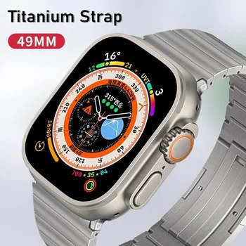 Браслет-звено из Нержавеющей Стали Титанового Цвета Для Apple Watch 8 Ultra 49 мм Ремешок 45 мм 44 мм ремешки Hello Watch 2 ремешок 8 7 6 SE 5