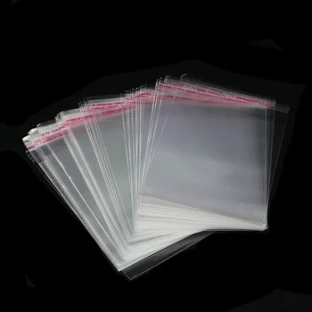 100шт Самоклеящийся Пластиковый пакет Прозрачная упаковка для ювелирных изделий 10x15 см 3,94 