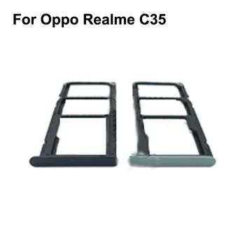 Для Oppo Realme C35 Новый Протестированный Хороший лоток для держателя sim-карты Слот для карт памяти для Oppo Realme C 35 Замена держателя sim-карты