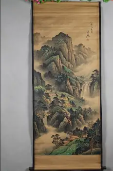 Старинная живопись традиционная китайская живопись гор Вули, роспись свитками, роспись старой бумагой