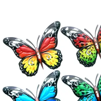4 Штуки прочного настенного искусства с бабочками, красивые декоративные Элегантные садовые бабочки, украшение для кухонного забора, террасы