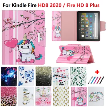 Для kindle fire HD 8 Plus 2020 Чехол Для Нового планшета Kindle HD8 Case 2020 с подставкой для Единорога Caqa Для Amazon Kindle Fire HD 8 2020 Etui