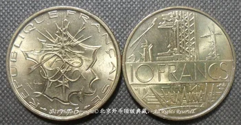 Европа Франция 1975 10 Франков Никель-латунная циркулирующая монета 100% Оригинал