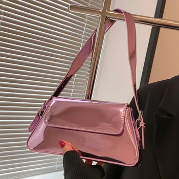 2023 Дизайнерские Женские сумки через плечо Брендовые сумки подмышками из лакированной кожи, сумки через плечо из розового золота, сумки через плечо, сумки для вечеринок