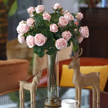 Комбинация прозрачных стеклянных ваз для гостиной, креативные цветочные орнаменты, общий цветочный набор.