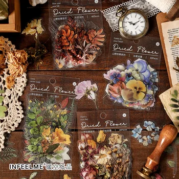 40шт Наклейки с цветочными листьями, декоративные наклейки для растений, эстетические канцелярские принадлежности, материалы для ведения дневника для детей