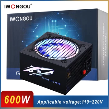 Блок Питания IWONGOU Мощностью 600 Вт для Pc 80 Plus Atx Psu GAMESD800 Бесшумный Игровой Компьютер ARGB RGB Источник для PC Gamer Fonte