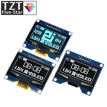 TZT 1,54-дюймовый 4PIN 7PIN Бело-Синий OLED-Экранный Модуль SSD1309 Drive IC Совместим с SSD1306 SPI Интерфейсом 128*64