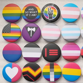 Бисексуальная Гордость ЛГБТ Радужный Флаг Значок гея-интерсексуала с Радужным Флагом Значок ЛГБТ-трансгендера Символ Прищепки