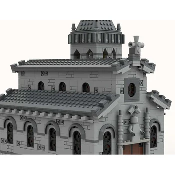 Индивидуальный набор строительных блоков MOC для средневековой церкви MOC-124030 Уличная архитектура в стиле ретро, кирпичи для дома, подарки детям на День рождения