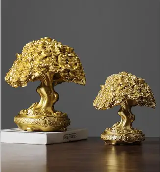 Современные украшения из смолы золотого дерева в стиле фэншуй, подарок на открытие фирменного магазина, украшение стола для гостиной, предметы интерьера, поделки