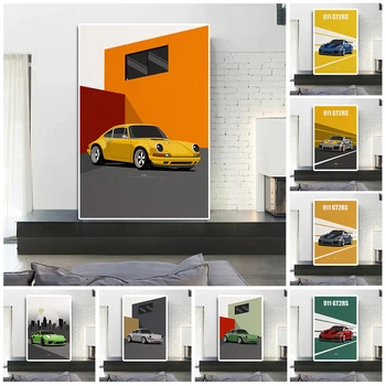 Плакат классического спортивного автомобиля 911 GT2RS, холст с комиксами, гоночная живопись, Иллюстрация роскошного суперкара, настенное искусство, декор для дома в гостиной