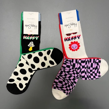 Новые носки Happy Sock, красные, как грибы, забавные милые носки унисекс