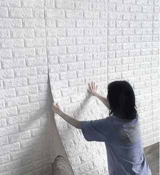 Самоклеящаяся 3D Наклейка на стену Имитация кирпича с мраморным Тиснением, Обои для украшения дома своими руками, Детская, Кухня, Спальня