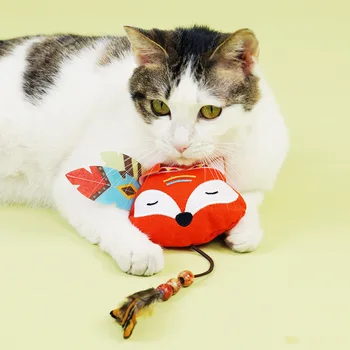 Котенок Скрежещет зубами, встроенная звуковая игрушка из кошачьей мяты, интерактивная игрушка для кошек, плюшевая жевательная игрушка для кошек, аксессуар для домашних животных, 1 штука