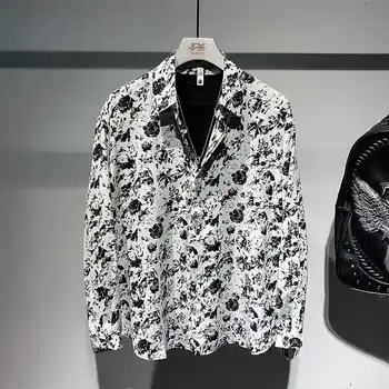 X03507 Модные мужские рубашки 2023 для подиума, роскошный известный бренд, европейский дизайн, мужская одежда для вечеринок