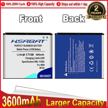 Аккумулятор HSABAT 3600mAh BP-6X/BP 6X Используется для Nokia 8800/8860/8800 Sirocco/N73i 8801 886 8800 s BL-5X