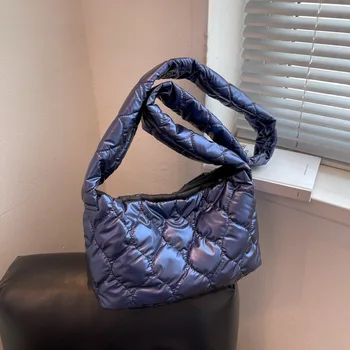 Модные женские сумки через плечо с нейлоновой подкладкой 2023, дизайнерская мягкая стеганая сумка через плечо из легкого камуфляжного хлопка Space Shopper Tote