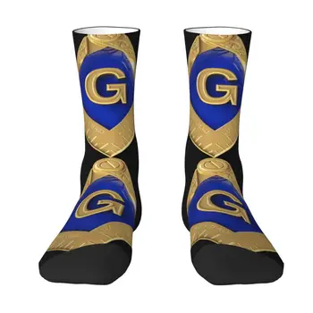 Золотой квадратный Компас, Масонские мужские носки для экипажа, Унисекс, Крутые носки для масонства с 3D-принтом