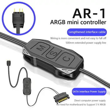 Контроллер синхронизации Rgb Кабель контроллера Rgb Mini 5v 3 Pin к Sata Удлинить кабель в ширину для большинства устройств Argb с напряжением 5 В Контроллер Rgb