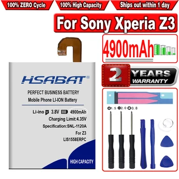 HSABAT Бесплатная Доставка 4900 мАч LIS1558ERPC Аккумулятор для Sony Xperia L55T L55U D6653 D6633 Z3 Аккумулятор