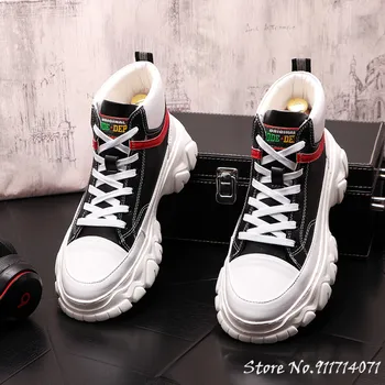 Мужская обувь Tide, панк-кроссовки, высокие топы в стиле хип-хоп, Кроссовки, Лоферы, Ботильоны, Zapatillas Hombre