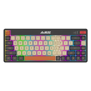 Игровая механическая клавиатура Ajazz-K690T 69-клавишный Переключатель Защиты от ореолов, Двухцветная RGB Проводная клавиатура BT5.0 2.4G для машинного оборудования