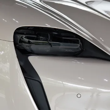 Защитная пленка для автомобильных фар Дымчато-черная Прозрачная наклейка на передние фары из ТПУ для Porsche Taycan 2019 2020 Аксессуары