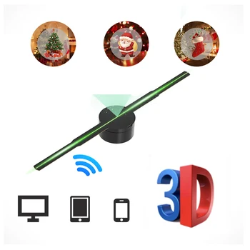 3D Голограмма Проектор Вентилятор Дистанционное управление Wi-Fi 42 см Коммерческая реклама Дисплей Голограмма Проектор Передача изображения Видео