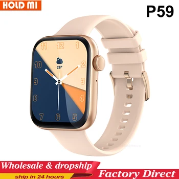 P59 Smartwatch 2,01 Дюймов Bluetooth Кнопка Поворота Вызова 100 + Спортивных Моделей Монитор Сердечного Ритма Сна Смарт-Часы Для Мужчин Женщин