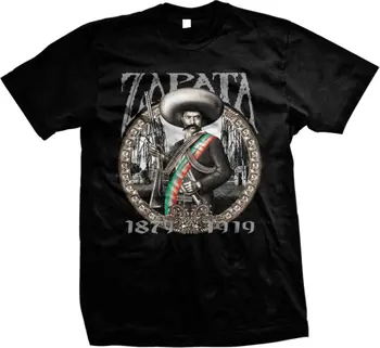 Эмилиано Сапата Салазар, Мексиканский лидер, Герой Революции, Футболка из 100% хлопка С Круглым вырезом и коротким рукавом, Повседневная Мужская футболка, Размер S-3XL
