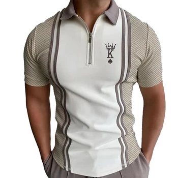 Мужская рубашка поло с воротником, рубашка для гольфа, Цветная блокировка лацканов, синяя, фиолетовая, светло-зеленая, белая, уличная одежда на молнии с коротким рукавом
