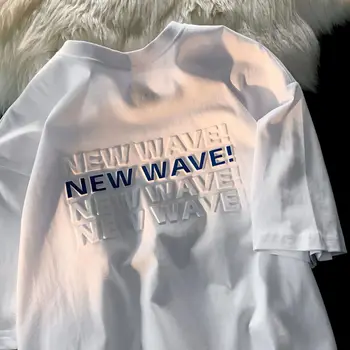 Нишевый дизайн Ins, бренд gradient tide, мужская и женская повседневная японская свободная универсальная футболка lazy, винтажная футболка