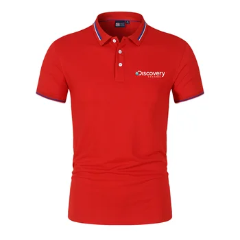 Мужская футболка-поло Высокого качества Discovery Golf Polos Classic Sports, дышащая Мужская деловая одежда с коротким рукавом от топового бренда