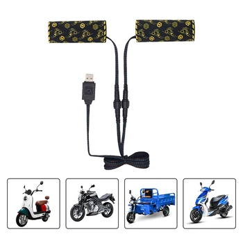 Мотоциклетные накладки с подогревом, ручные захваты, 5 В USB, Крышка ручки с электрическим подогревом, функция памяти, Водонепроницаемые аксессуары для мотоциклов