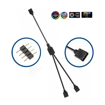 Поддержка удлинительного кабеля ARGB 5V 3Pin/12V 4Pin для материнских плат ASUS/MICROSTAR/Huaqing Кабель-разветвитель RGB-расширения
