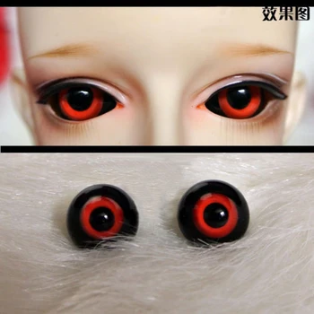 Новые глазные яблоки красно-черного цвета 14 мм 16 мм 18 мм для куклы BJD AOD DOD Dollfie Glass Eyes