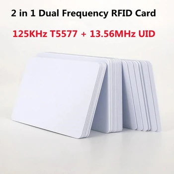 IC + ID UID Перезаписываемые Композитные Карты-ключи Брелок С Двухчиповой Частотой RFID 125 кГц T5577 EM4305 + 13,56 МГЦ С возможностью Замены и Записи