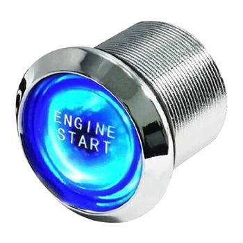 Универсальный для запуска двигателя автомобиля кнопочный переключатель зажигания Стартовый комплект Синий светодиодный индикатор проверки двигателя автомобиля
