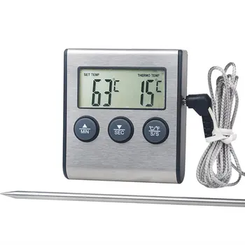 Tp700 Цифровой беспроводной пульт дистанционного управления для приготовления пищи, Кухонный термометр для духовки, Зонд для барбекю, Гриль, Таймер для мяса, Температура, установленная вручную