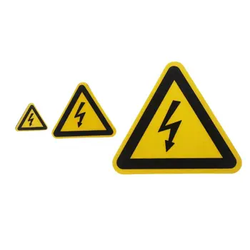 Опасность опасного напряжения в помещении и на улице Опасность поражения электрическим током Предупреждающий знак электробезопасности Этикетка Наклейка Термоаппликация Клей 3 размера