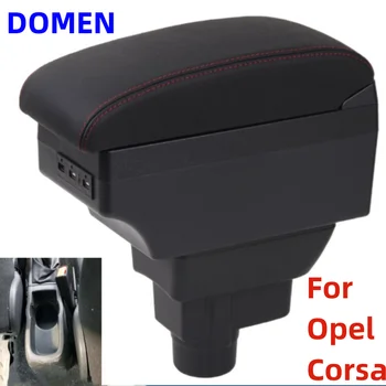 Новый ящик для хранения подлокотников автомобиля Opel Corsa D, деталей интерьера автомобиля С выдвижным отверстием для чашки, большого пространства, двухслойного USB ДОМЕНА