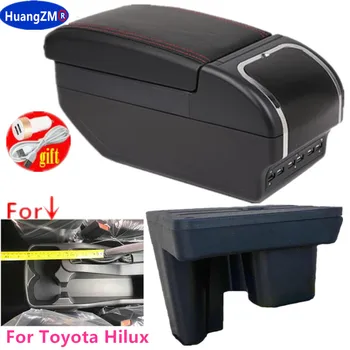 Для Toyota Hilux Коробка для подлокотника Запчасти для дооснащения Салона Автомобиля Коробка для хранения Подлокотников USB LED Держатель Пепельница аксессуары