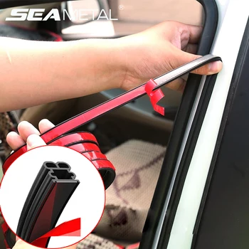 Уплотнительная прокладка Двери Автомобиля SEAMETAL Резиновая, с 3 Отверстиями, Двухслойная Уплотнительная Защита для Внутренней Шумоизоляции Дверей/Капота/Багажника