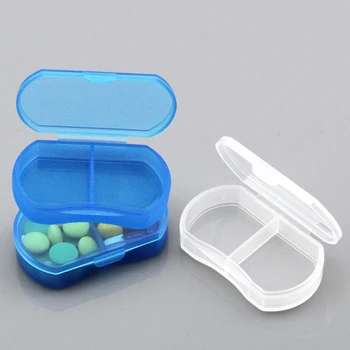 1 шт. Коробка для таблеток, мини-диспенсер с 2 сетками, Портативный Держатель для разветвления таблеток, Органайзер для хранения, контейнер для таблеток