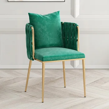 Дизайнерские обеденные стулья Nordicl Green, Роскошный дизайн, Эргономичный Модный диван-кресло, Удобный Одноместный Lazy Silla, Товары для дома